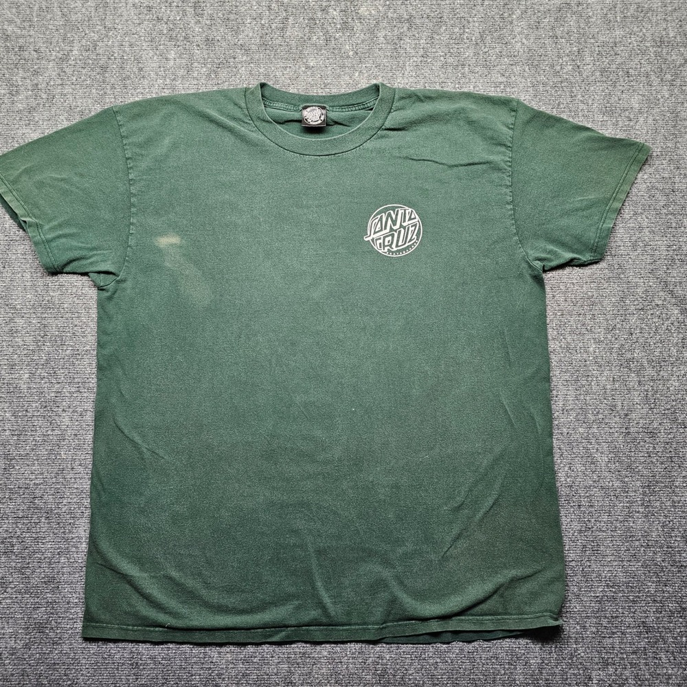 Santa Cruz Skateboards Dot Logo Graphic T-Shirt Green Mens Large